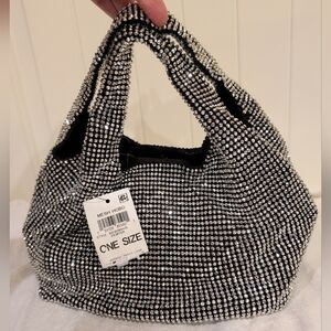 🧨 3 for $15 INC International Concepts Silver Mesh Hobo Bag